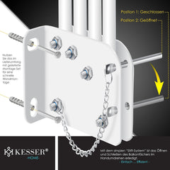 KESSER® opvouwbaar balkonscherm met muurbeugel - 140x140cm - Beige