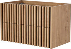 UEV Wastafelonderkast met laden lamellen badkamerkast 80x45x50cm natuur