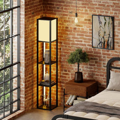 Vloerlamp - Staande lamp - 163 cm - Zwart - COSTWAY