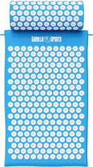 GORILLA SPORTS® Acupressuurmat, met ergonomische kussen en draagtas, 68 x 42 x 2,5 cm, wasbaar, van katoen, kleurkeuze, massagemat, nagelmat, acupunctuurmat