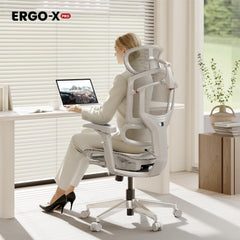 Ergonomische Bureaustoel -  Office Chair - Gamestoel - Volwassenen - Grijs - met voetsteun - OS250G-M2 - FLEXISPOT