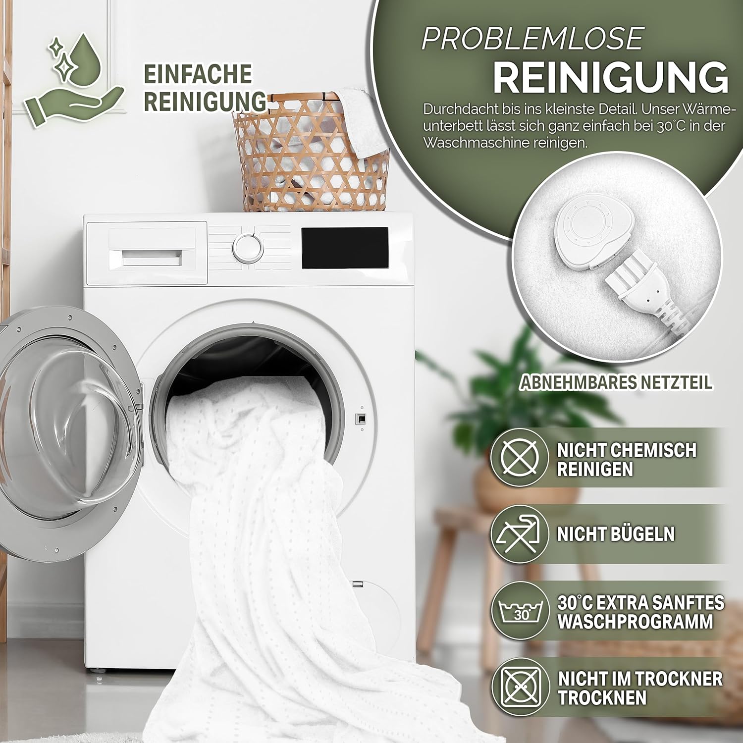 Sinnlein® Elektrische deken - Warmtedeken - 150x80cm - Wit