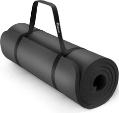 Yogamat - Fitness mat - Sportmat - Yoga mat extra dik - 190x100 cm - Zwart - Tresko •