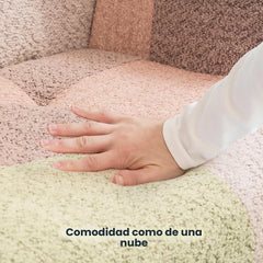 Schommelstoel - Fauteuil met armleuning - Relaxfauteuil - Relaxstoel - Roze/Bruin - FLEXISPOT