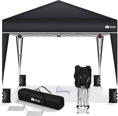 Partytent - Opvouwbaar - 3x3 m - Paviljoen - Easy up - Zwart - Tillvex®
