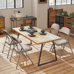 Klapstoelen - Vouwstoelen - Set van 6 - Eettafelstoelen - Kaki