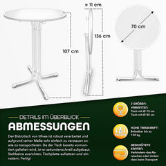 Statafel - Bartafel - Partytafel - 70 cm - Wit - Tillvex®