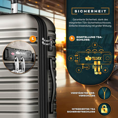 Kofferset - 3 delig - Trolley - Reiskofferset - Champagne - Tillvex®