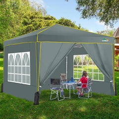 Partytent - Opvouwbaar - 3x3m - Paviljoen - Easy up - Grijs - COBIZI