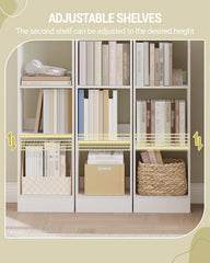 Hzuaneri BC79703X Boekenkast, 7 niveaus, kubusrek, moderne open plank van hout, opbergplanken en presentatieplanken voor woonkamer, thuiskantoor, slaapkamer, wit