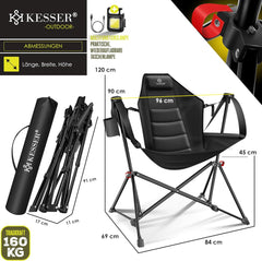 KESSER® Campingstoel - Visstoel - Vouwstoel - Zwart