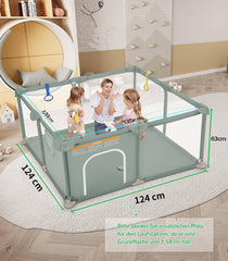Grondbox - Baby box - Kinderbox - Babybox - Speelbox - 124x124 cm - Groen - Dripex