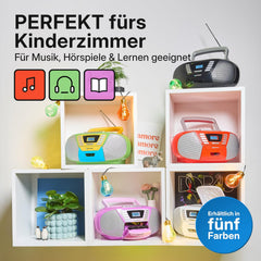 Blaupunkt B 120 BK Draagbare cd-speler met bluetooth, cassetterecorder, audioboek-functie, met USB, klein, AUX-in, PLL FM-radio, met cd-speler, zwart