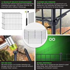 Schapenhek - Vijverhekwerk - Tuinhek - 5 Stuks - 71x66cm - Antraciet - KESSER®