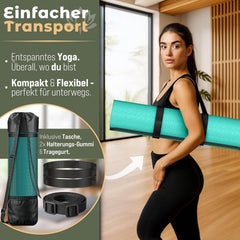 Yogamat - Fitness mat - Sportmat - Yoga mat extra dik - 183x61 cm - Lichtblauw - RE:SPORT