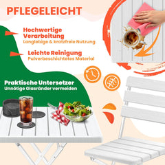 KESSER® Bistroset 2 Persoons - Tuinstoelen - Tuinset - Wit