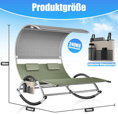 KESSER® Ligbed met zonnedak - Schommelstoel - Grijs