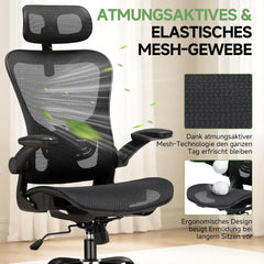 Ergonomische Bureaustoel -  Office Chair - Gamestoel - Volwassenen - Zwart - COMHOMA