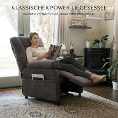 FLEXISPOT Elektrische relaxstoel met ligfunctie 105°-155°, extra snelbediening voor rechtzetten en terugstellen, extra dikke bekleding, belastbaar tot 150 kg, X3 (donkergrijs)