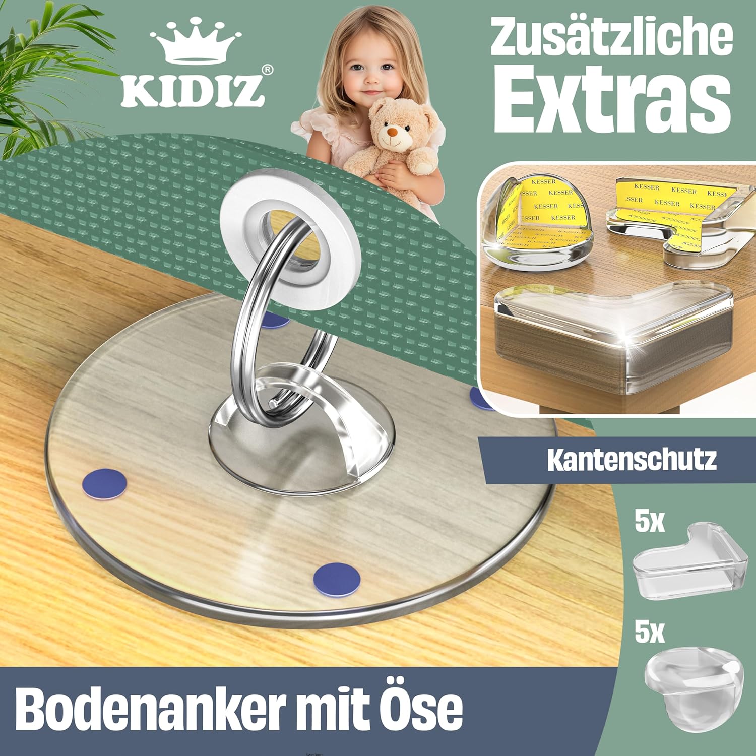 KIDIZ® Verstelbaar Traphekje - Veiligheidshekje - tot 180cm - Groen