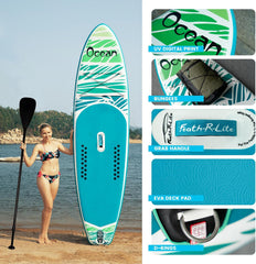FunWater Ocean Elite Stand Up Paddleboard, 320 cm en 350 cm, met volledig accessoires, paddleboard, SUP-board met verstelbare peddel, pomp, reisrugzak, linnen, waterdichte tas