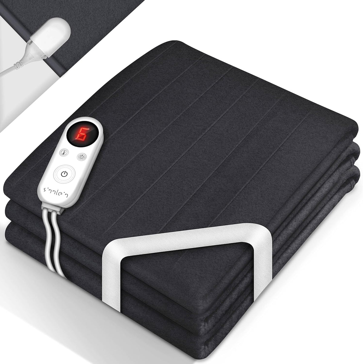 Elektrische onderdeken - Warmtedeken - 1 persoons - 150x80 cm - Antraciet - Sinnlein®