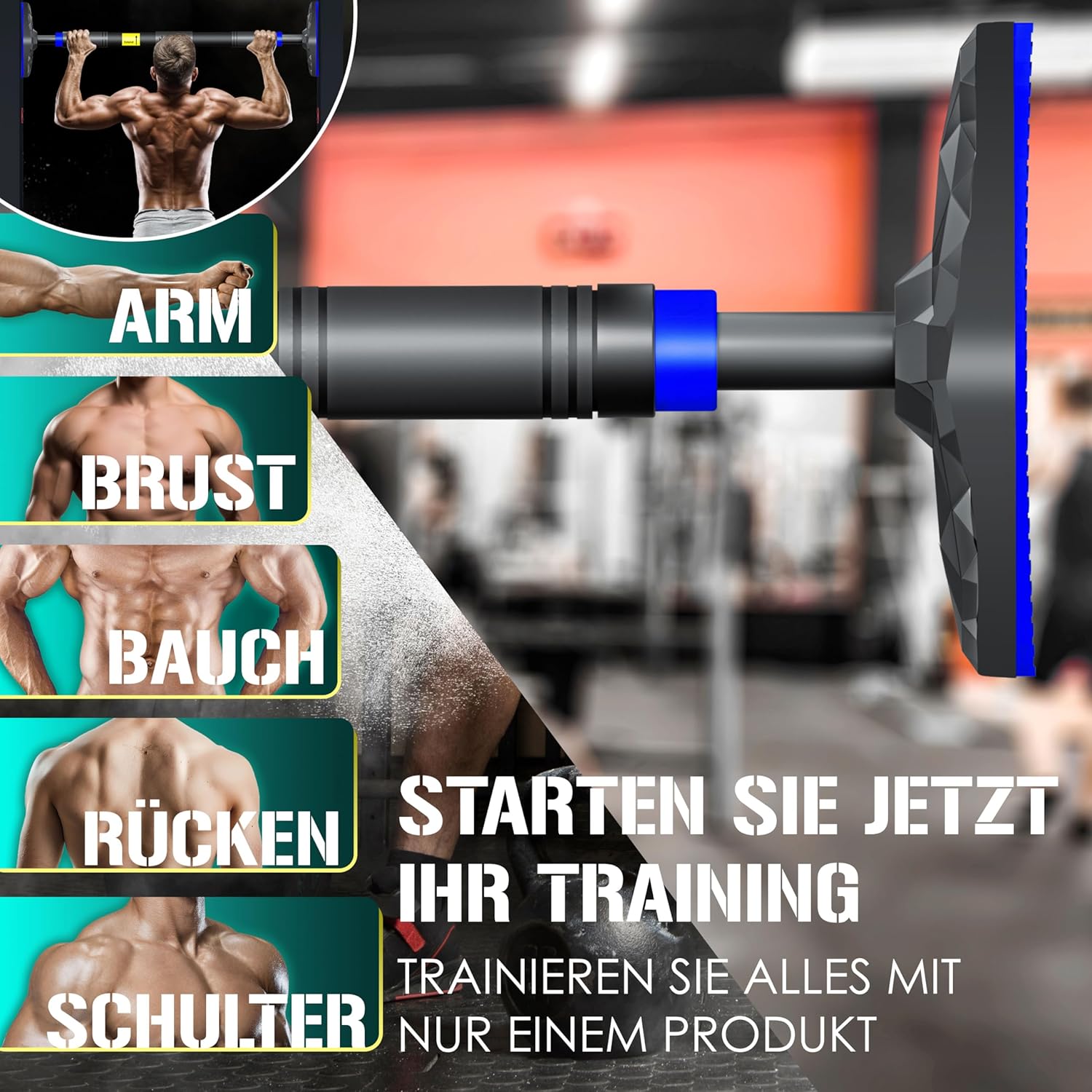 KESSER® Optrekstang - Pull-up bar - Zonder schroeven - 68-106 cm - Groen