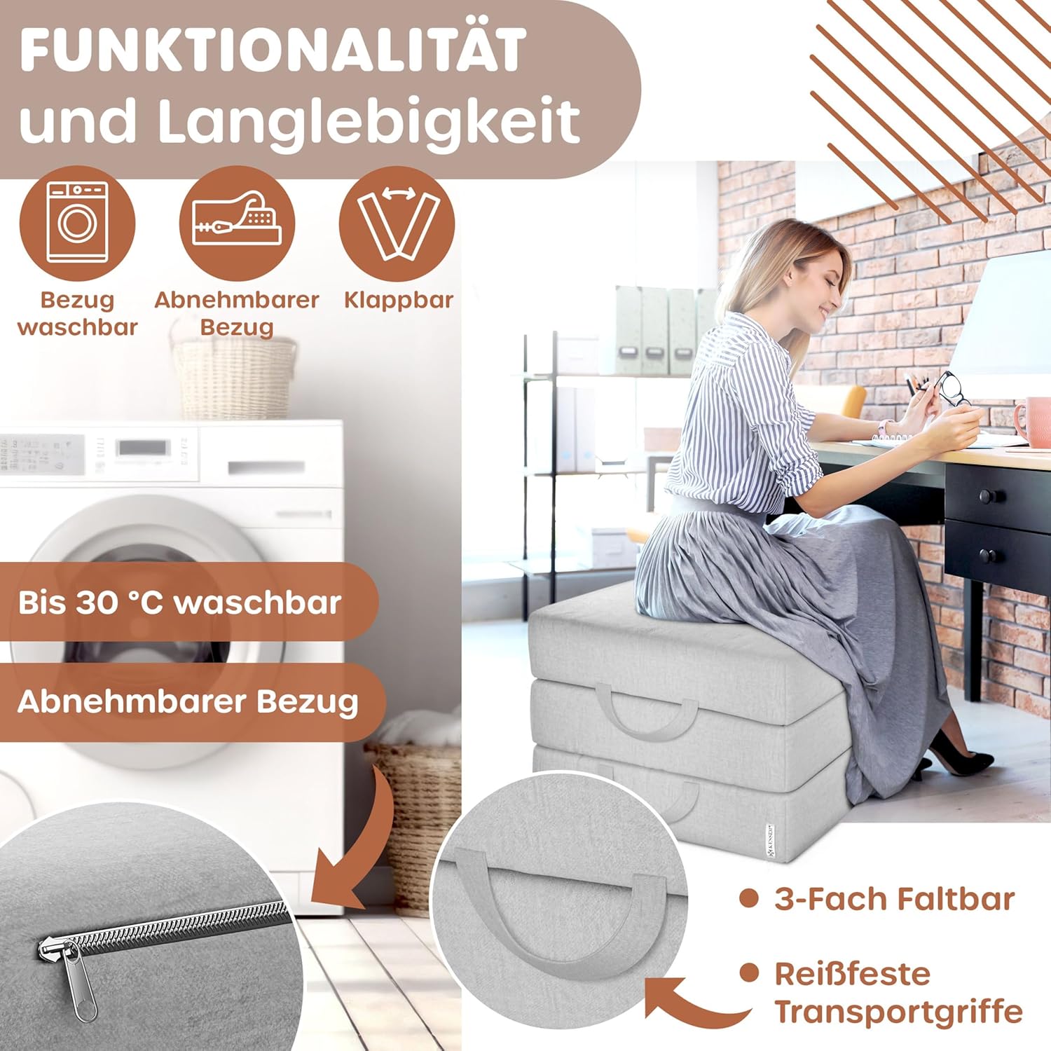 KESSER® Opvouwbaar matras - 75x200cm - Logeerbed - Grijs