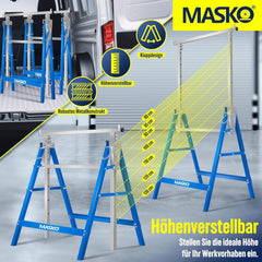 MASKO® Schraag - Telescopisch Werkbok - Hoogte verstelbaar - Blauw
