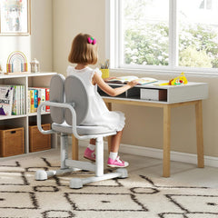 Kinder bureaustoel - Ergonomisch - Zithoogte 35-43 cm - Grijs - COSTWAY