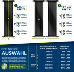 Zwembad verwarming - Solar mat - 120x300 cm - Zwart - Tillvex®
