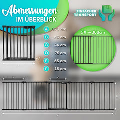 KIDUKU® Traphekje - Veiligheidshekje - 300cm - Zwart