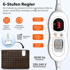 Sinnlein Elektrische Voetenwarmer - Voetverwarmer - 6 Standen - Bruin