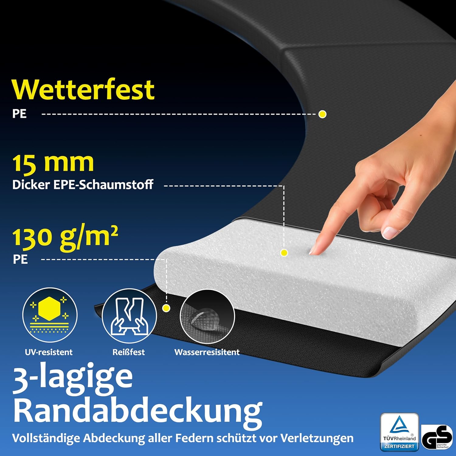 KESSER® Trampoline Ø244 cm - Veiligheidsnet en Ladder - tot 150 kg belasting - Oranje