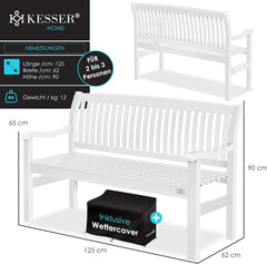 KESSER® Tuinbank weerbestendig - Tweepersoons - Wit