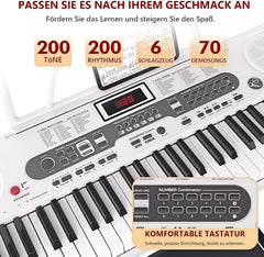 Keyboard - Digitale piano - Piano - 61 toetsen - Wit
