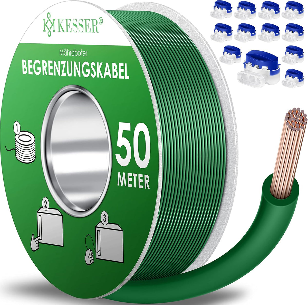 KESSER® Begrenzingskabel - 50 meter - Groen