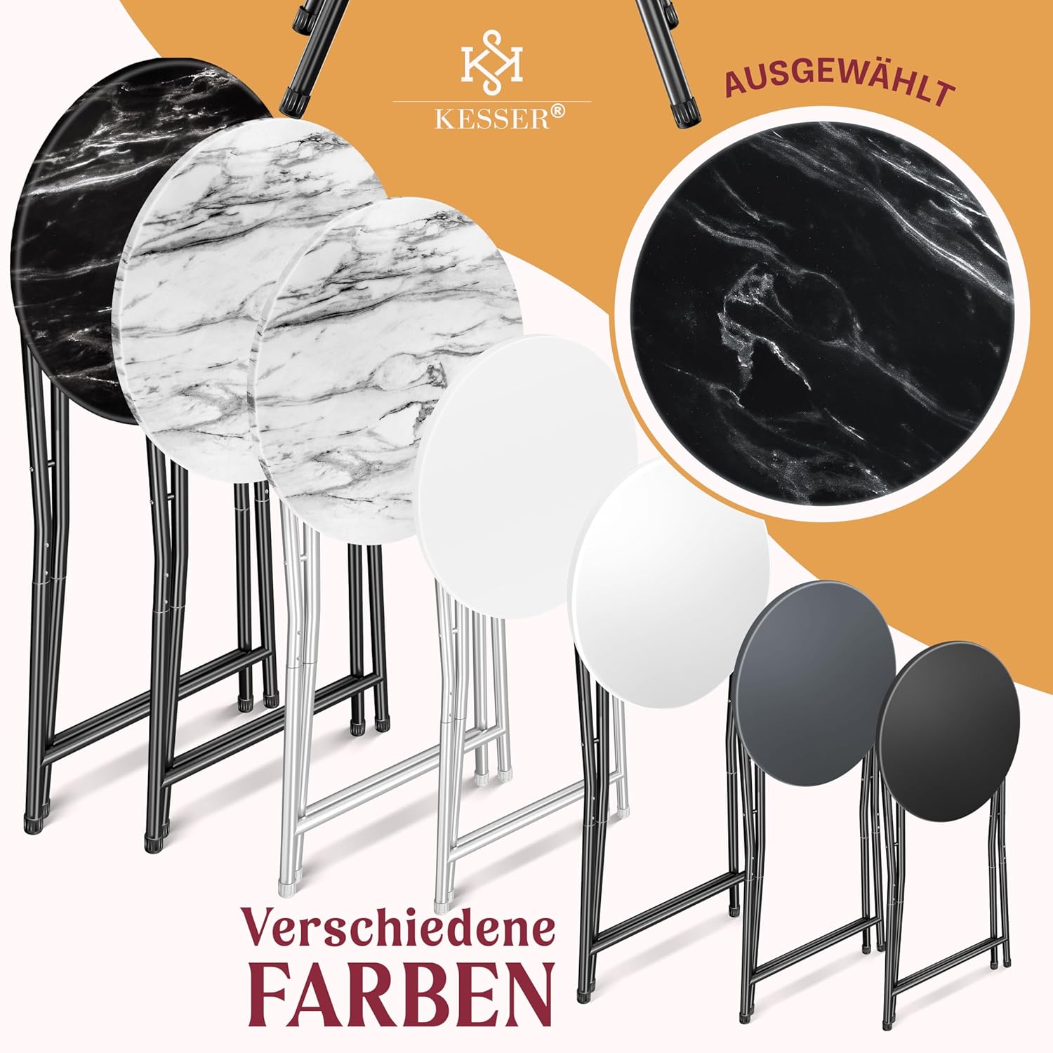 KESSER® Bartafel - Bistrotafel - Klaptafel - 110cm - Marmar