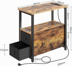Nachtkastje - Bijzettafel - Opbergkastje - 50x28x60 cm - Bruin - Rolanstar