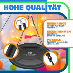Nestschommel - Buitenspeelgoed - Schommel - 60 cm - Antraciet - KESSER®