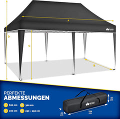 Tillvex® Partytent - 3x6m - Paviljoen - Easy Up - Antraciet