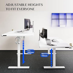 Zit sta bureau - Elektrisch - Verstelbaar - 180x80 cm - Wit - QE1W - FLEXISPOT