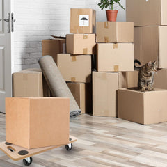 Arebos Rolplank, 2 stuks, draagvermogen tot 200 kg, incl. rubberen pads, transportroller, meubelroller, transporthulp voor verhuizing, meubeltransport