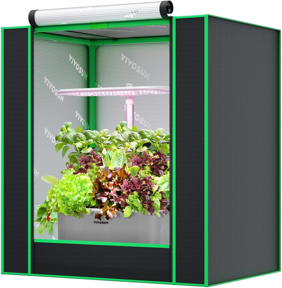 VIVOSUN Growtent, klein, 50 x 36 x 54 cm, mini-kweektent met zeer reflecterend Mylar, verzegeld bodemdesign, ventilatievenster en kabeldoorvoergat voor hydrocultuur van Aerogarden