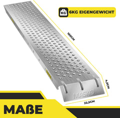 MASKO® 2 x oprijplaat, laadplat, laadrail, verzinkt staal, antislip, 200 kg per stuk, max. 400 kg per paar, voor motorfiets, ATV, quad, auto, aanhangerhelling