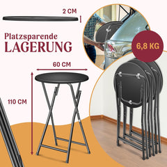 KESSER® Statafel bistrotafel met pvc-plaat | weerbestendige klaptafel | 60 cm / 110 cm | partytafel antislip | binnen en buiten | bruiloft ontvangsttafel | 4 poten gepoedercoat
