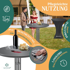 KESSER® Statafel, inklapbaar, diameter 60 cm, rond, gastronomische bistrotafel, hoge tafel, cocktailstatafel + hoes, klaptafel, feesttafel voor tuin, balkon, evenementen, gastronomie, weerbestendig