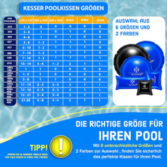 Zwembad kussen - Luchtkussen zwembad - 200x400 cm - Blauw - KESSER®