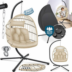 Egg Hangstoel - Binnen en buiten - Tot 150kg - Beige - KESSER®