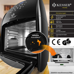 KESSER® XXL Airfryer - 9-in-1 - Heteluchtfriteuse - 1800W - Zwart •